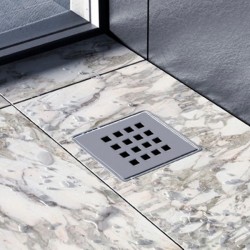 Sifão de duche com grelha em Inox 10x10