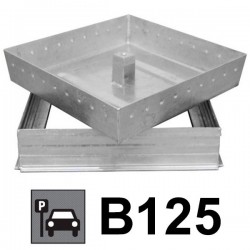 Tampa oculta + aro em aço galvanizado 60x60