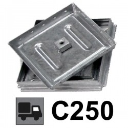 Tampa oculta + aro reforçado em aço galvanizado C250 60x60 cm