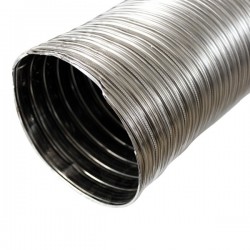 Tubo inox flexível parede dupla para chaminé Ø100 - Rolo 20 metros