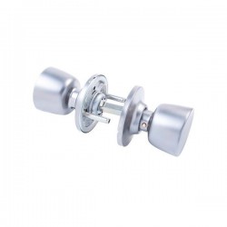 Maçaneta com fechadura tubular cromada mate - TESA