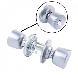 Maçaneta com fechadura tubular cromada mate - TESA
