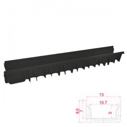 Canal de drenagem evolution PP Preto A15 100 x 12,3 x 5 cm