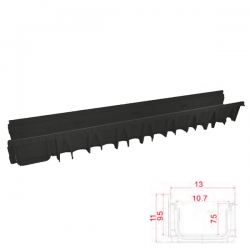 Canal de drenagem evolution PP Preto A15 100 x 12,3 x 7,5 cm