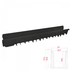 Canal de drenagem evolution PP Preto A15 100 x 12,3 x 15 cm