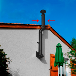 Tubo de chaminé em Inox simples 1m Preto / antracite