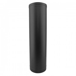 Tubo de chaminé em Inox simples 1m Preto / antracite