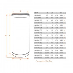 Tubo de chaminé em Inox simples 50cm Preto / antracite