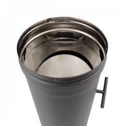 Tubo de chaminé c/registo em Inox simples 1m Preto / antracite