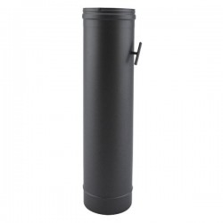Tubo de chaminé c/registo em Inox simples 1m Preto / antracite