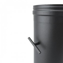 Tubo de chaminé c/registo em Inox simples 50 cm Preto / antracite