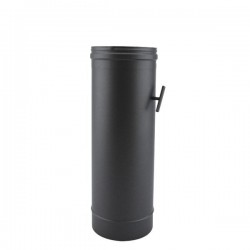 Tubo de chaminé c/registo em Inox simples 50 cm Preto / antracite