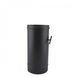 Tubo de chaminé c/registo em Inox simples 33 cm Preto / antracite