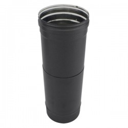 Tubo de chaminé extensível em Inox simples 38/56 cm Preto / antracite