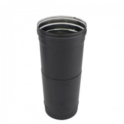 Tubo de chaminé extensível em Inox simples 15/25 cm Preto / antracite
