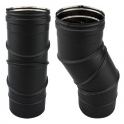 Curva regulável 0º à 90º para chaminé em Inox simples Preto / antracite