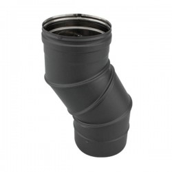 Curva regulável 0º à 90º para chaminé em Inox simples Preto / antracite
