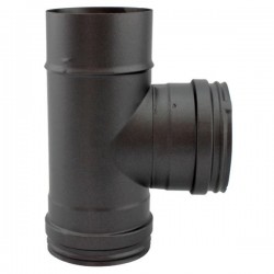 Té 90º para chaminé em Inox simples Preto / antracite
