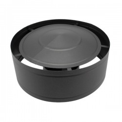 Chapéu anti-chuva/retorno para chaminé em Inox simples Preto / antracite
