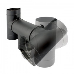 Chapéu anti-tempestade para chaminé em Inox simples Preto / antracite