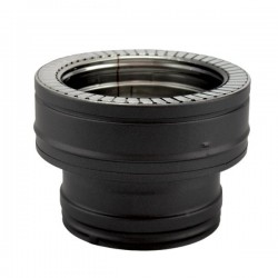 Adaptador de chaminé simples para parede dupla em Inox Preto / antracite