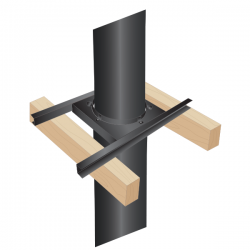 Suporte placa para tubagem chaminé Inox Preto / antracite