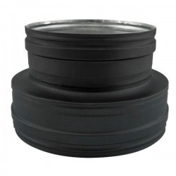 Adaptador de chaminé parede dupla para simples em aço Inox Preto / antracite