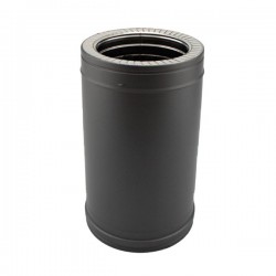 Tubo rígido Inox parede dupla isolado 33cm Preto / antracite