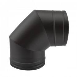 Curva 90º para chaminé em Inox parede dupla Preto / antracite