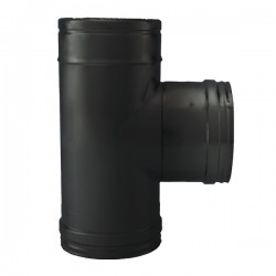 Tê 90º para chaminé em Inox parede dupla Preto / antracite