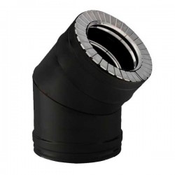 Curva 45º para chaminé em Inox parede dupla Preto / antracite