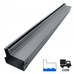 Canal oculto de drenagem lateral em Inox C250 100 x 10 cm