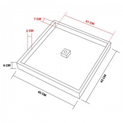 Tampa oculta rebaixada em aço galvanizado C250 45x45 cm
