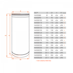 Tubo de chaminé em Inox simples 50cm