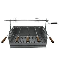 Grelhador a Carvão BROIL com Espeto em Inox 50x40 | Churrasqueira