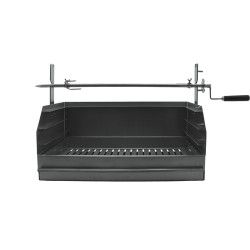 Grelhador a Carvão BROIL com Espeto em Inox 50x40 | Churrasqueira