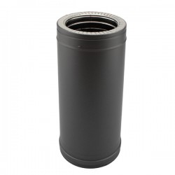 Tubo rígido Inox parede dupla isolado 50cm Preto / antracite