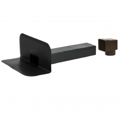 Boca de descarga horizontal quadrada - 100x100mm + adaptador Ø100 mm