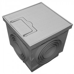 Caixa cúbica para drenagem em polipropileno PP + tampa LUX 40x40 cm