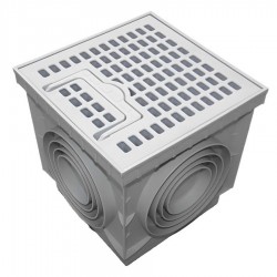 Caixa cúbica para drenagem em polipropileno PP + grelha LUX 40x40 cm