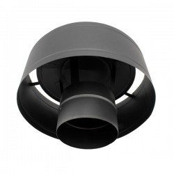 Chapéu anti-chuva para chaminé em aço Inox parede dupla Preto / antracite