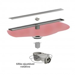 Canal de duche italiana em grelha Inox 55cm