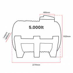Reservatório horizontal subterrâneo corrugado TH-5000COR 5000L
