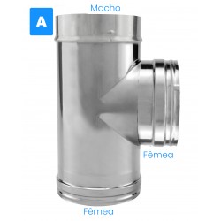 Tê 90º para chaminé em Inox simples