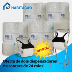 Papel absorvente industrial texturizado + 2 suporte - Pack 24 x 500mt