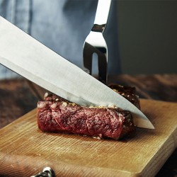 Garfo para churrasco BBQ 60 cm em aço Inox