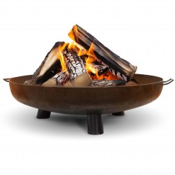 Brasero BonBowl Plus com pés em aço Corten preto Ø100