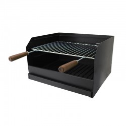 Grelhador a Carvão BROIL em Aço Preto 80x40 | Churrasqueira Exterior