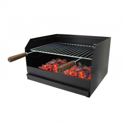 Grelhador a Carvão BROIL em Aço Preto 80x40 | Churrasqueira Exterior