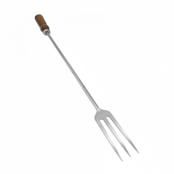 Garfo para churrasco 3 dentes BBQ 60 cm em aço Inox